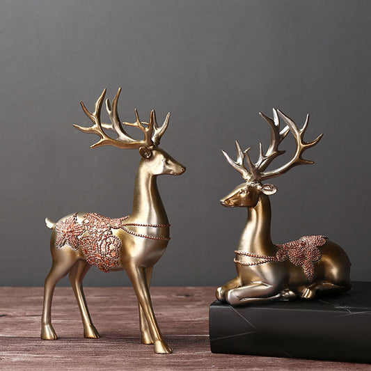 Creative Home Furnishing Deer Natural Resin Decoration