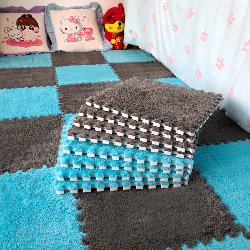 Large Area Room Cube Floor Mats Beside The Bed