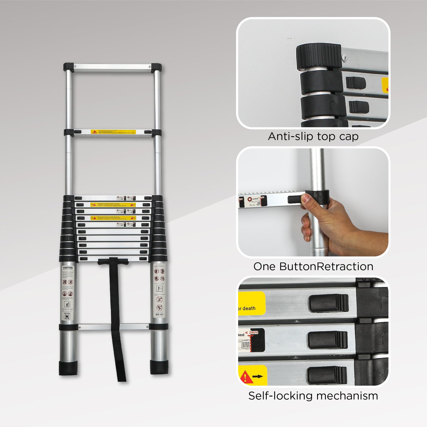 Aluminum Telescoping Ladder For Outdoor Work