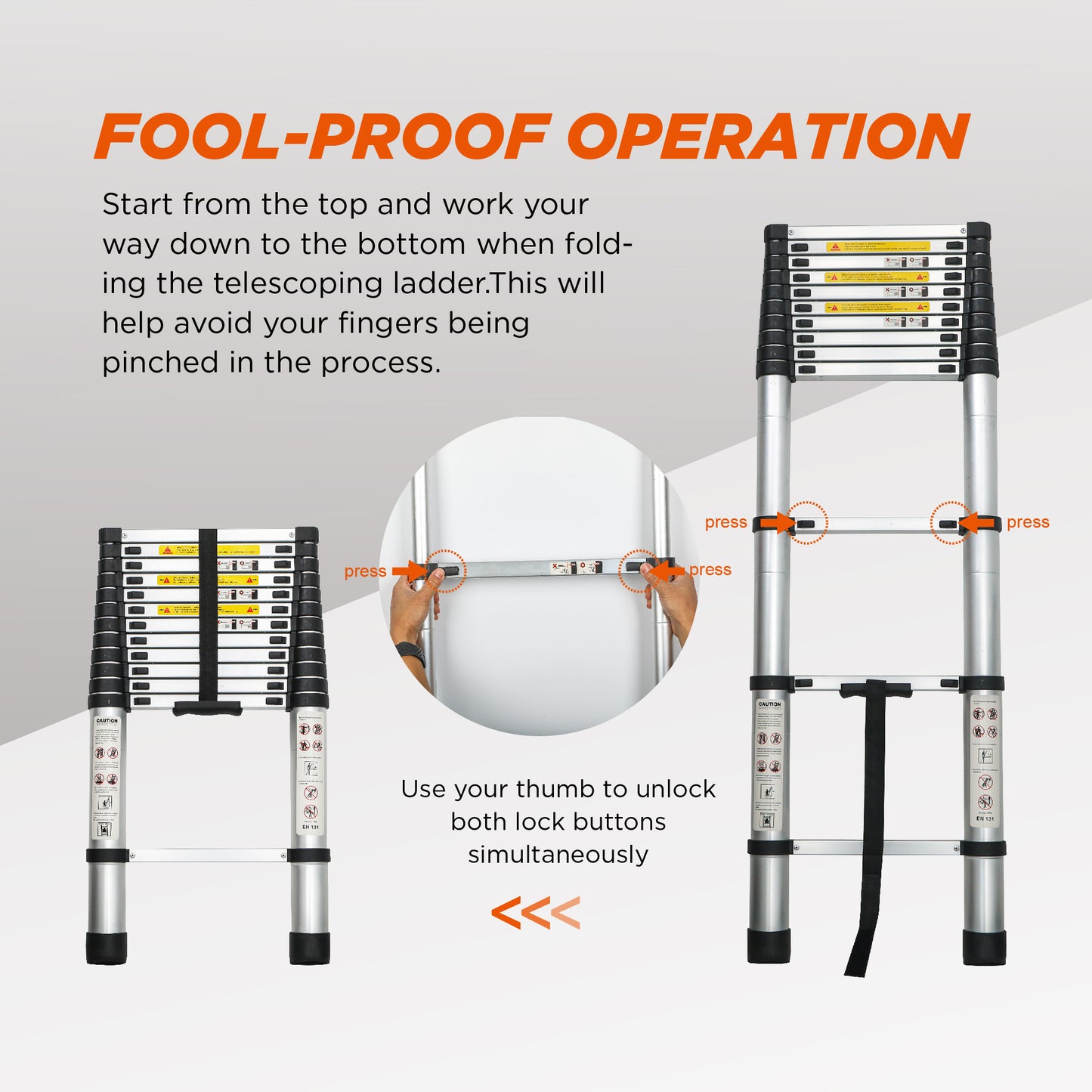 Aluminum Telescoping Ladder For Outdoor Work