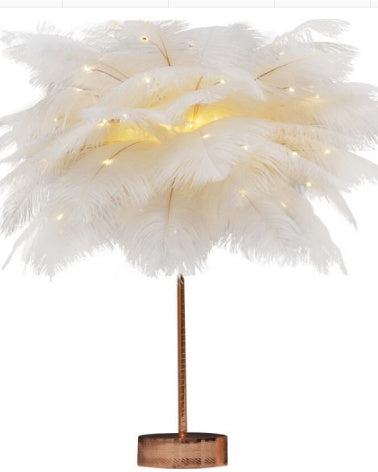 Feather Lamp Nordic Desk Lamp European-Style Bedroom Bedside