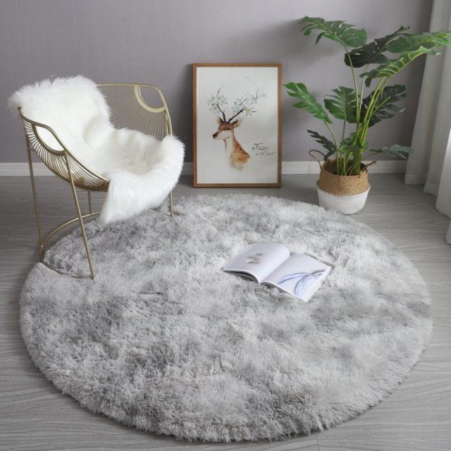Super Soft Plush Round Rug Mat Fluffy White Carpets