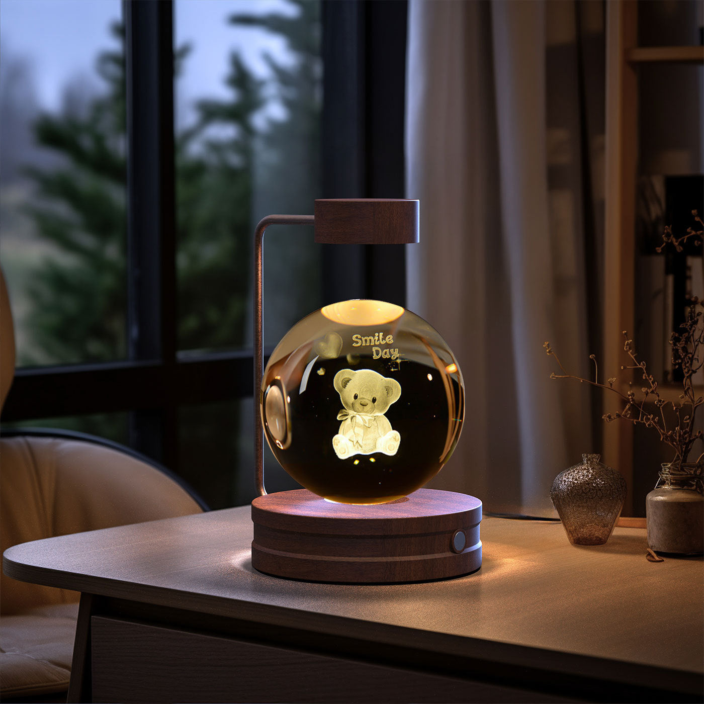 Crystal Ball Cosmic Dinosaur Indoor Night Light Lamp