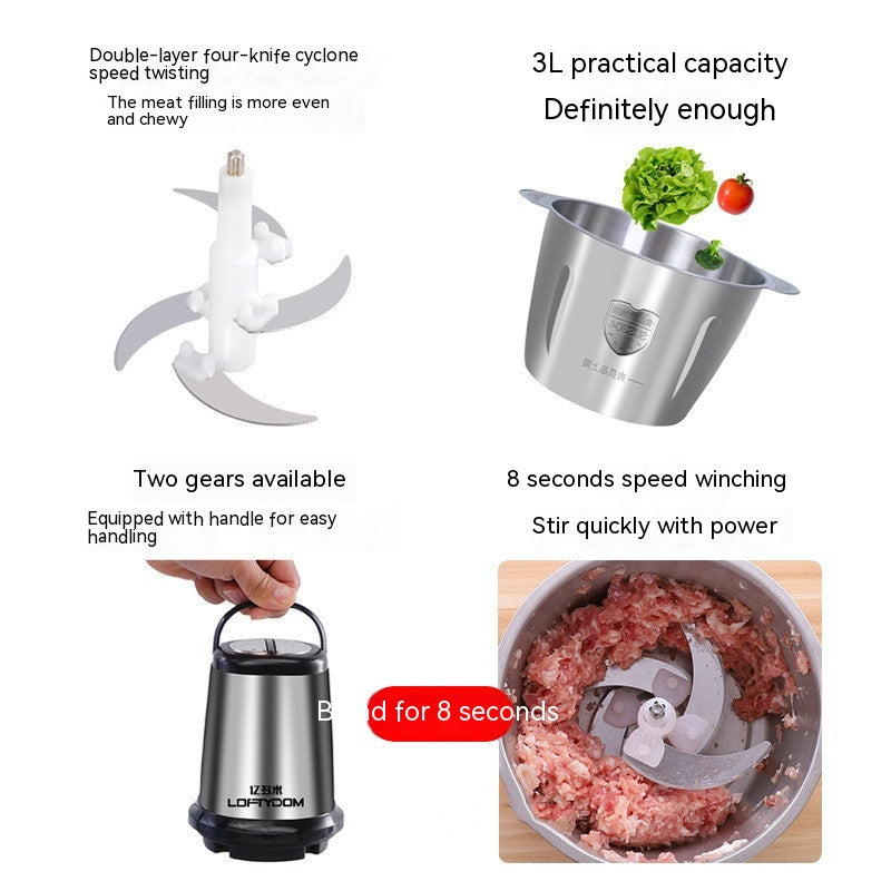 Kitchen Household Electric Meat Grinder Stainless Steel Multi-function
