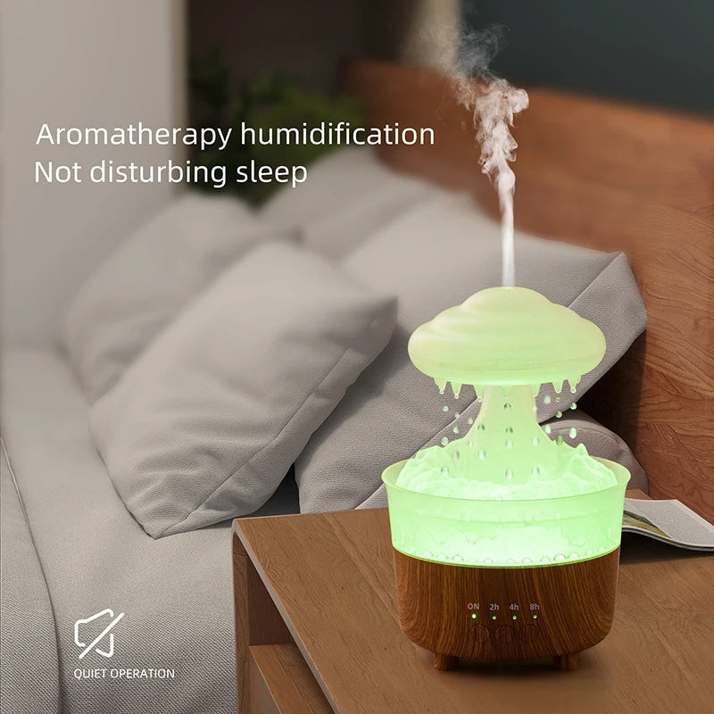 Rain Cloud Night Light Humidifier With Raining Water Drop