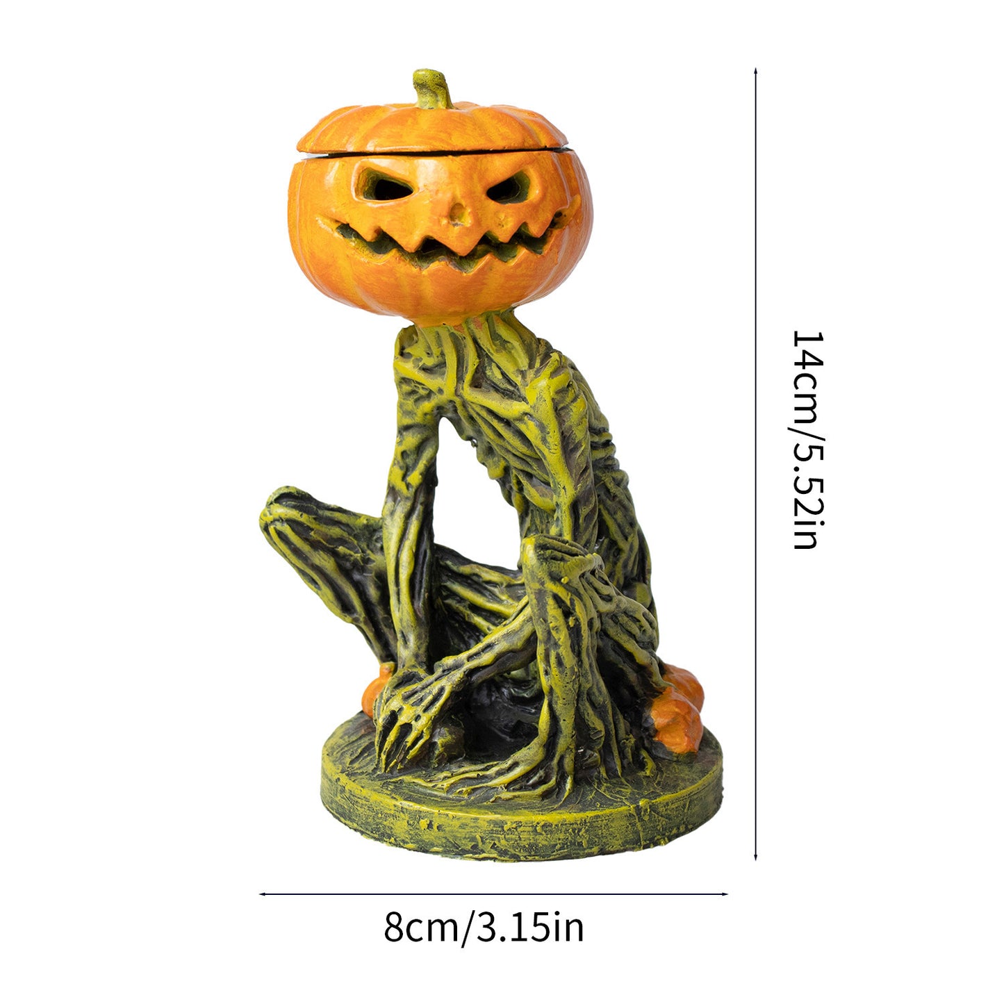 Halloween Pumpkin Candlestick Resin Decorations