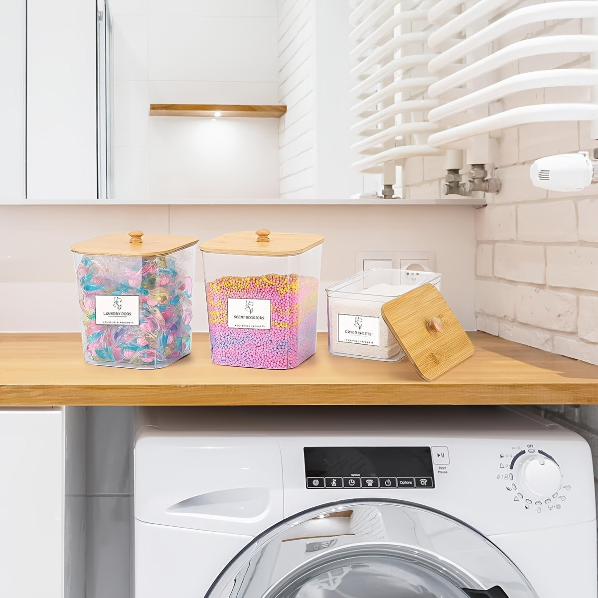 3-Pack Laundry Room Organization Storage Boxes