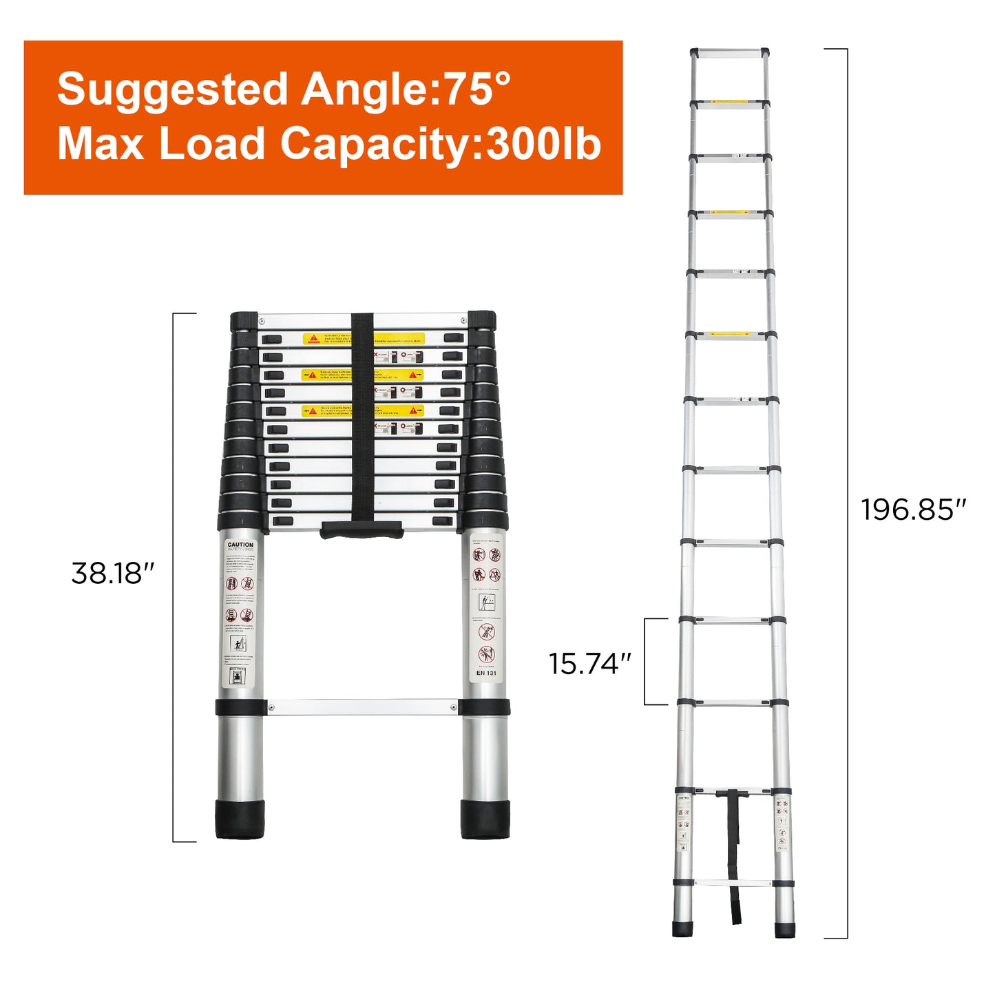 Aluminum Telescoping Ladder For Outdoor Work