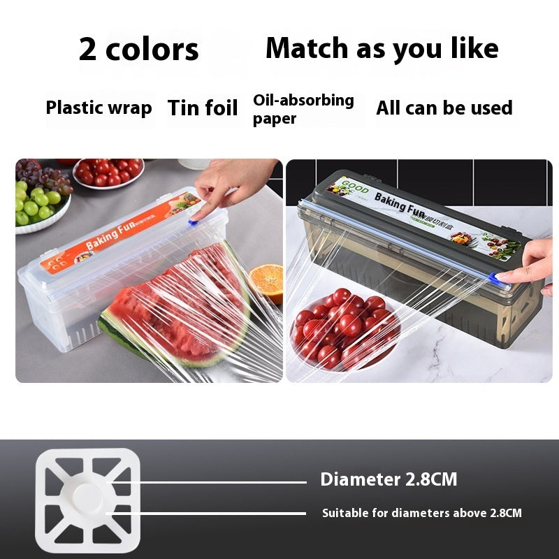 Kitchen Household Large Roll Plastic Wrap Cutter