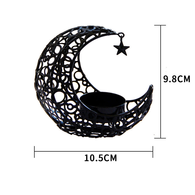 Light Luxury Crescent Moon Star Moon Candle Holder