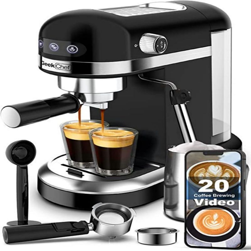 20 Bar Espresso Machine  1350W High Performance 1.4 Ldetachable