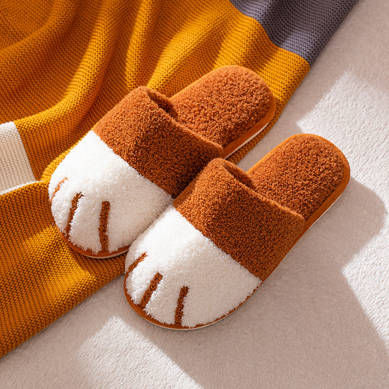 Paw Slippers Autumn Winter Home Shoes Women Bedroom Footwear