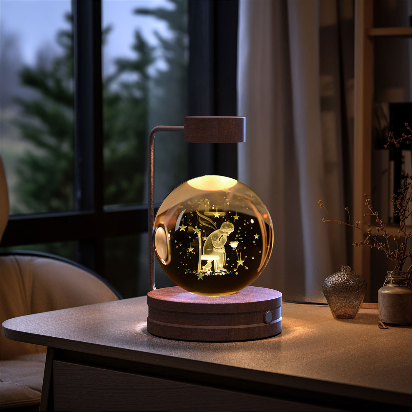 Crystal Ball Cosmic Dinosaur Indoor Night Light Lamp