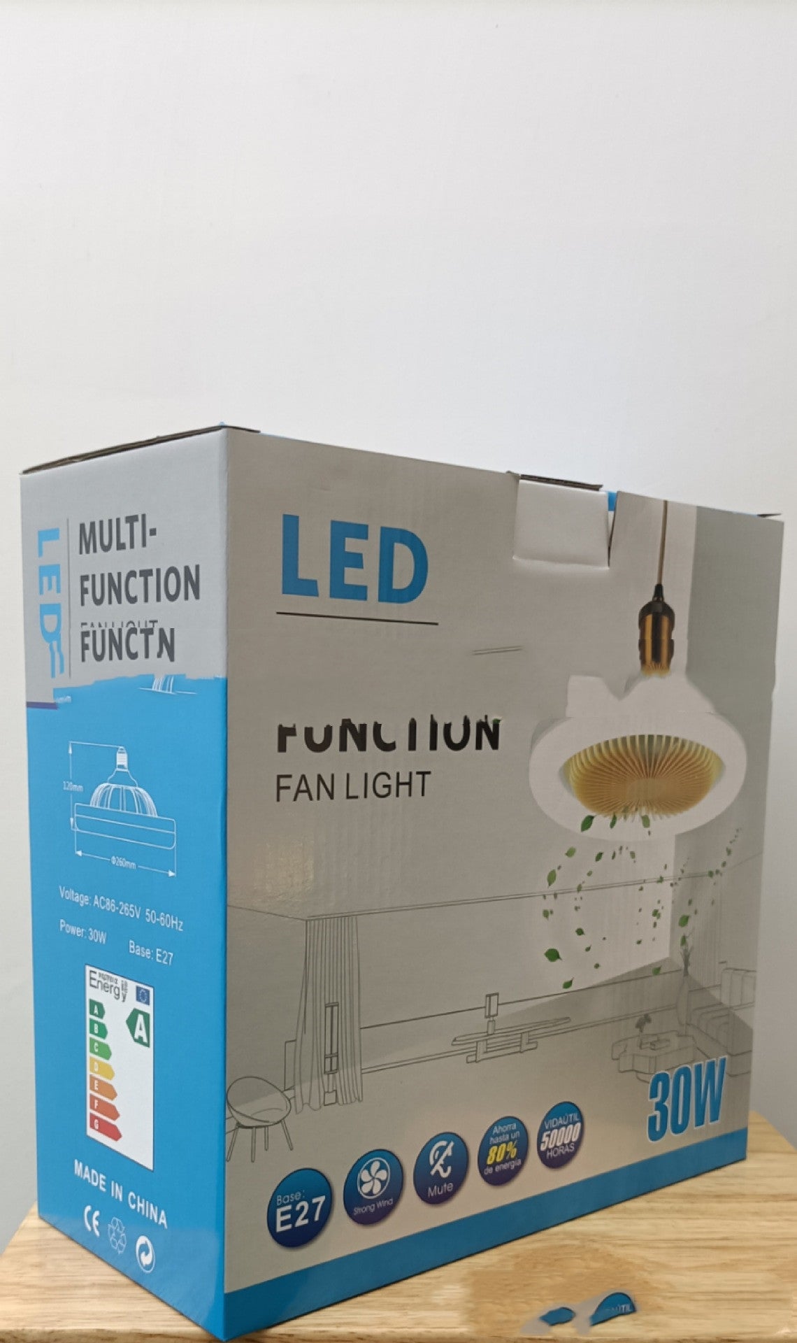 26cm Round Remote Control Ceiling Fan With LED Lamp