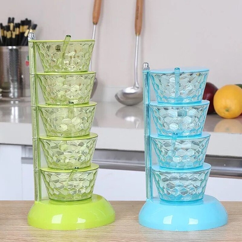 Rotatable Multi-layer Vertical Seasoning Box Jars Home Kitchen