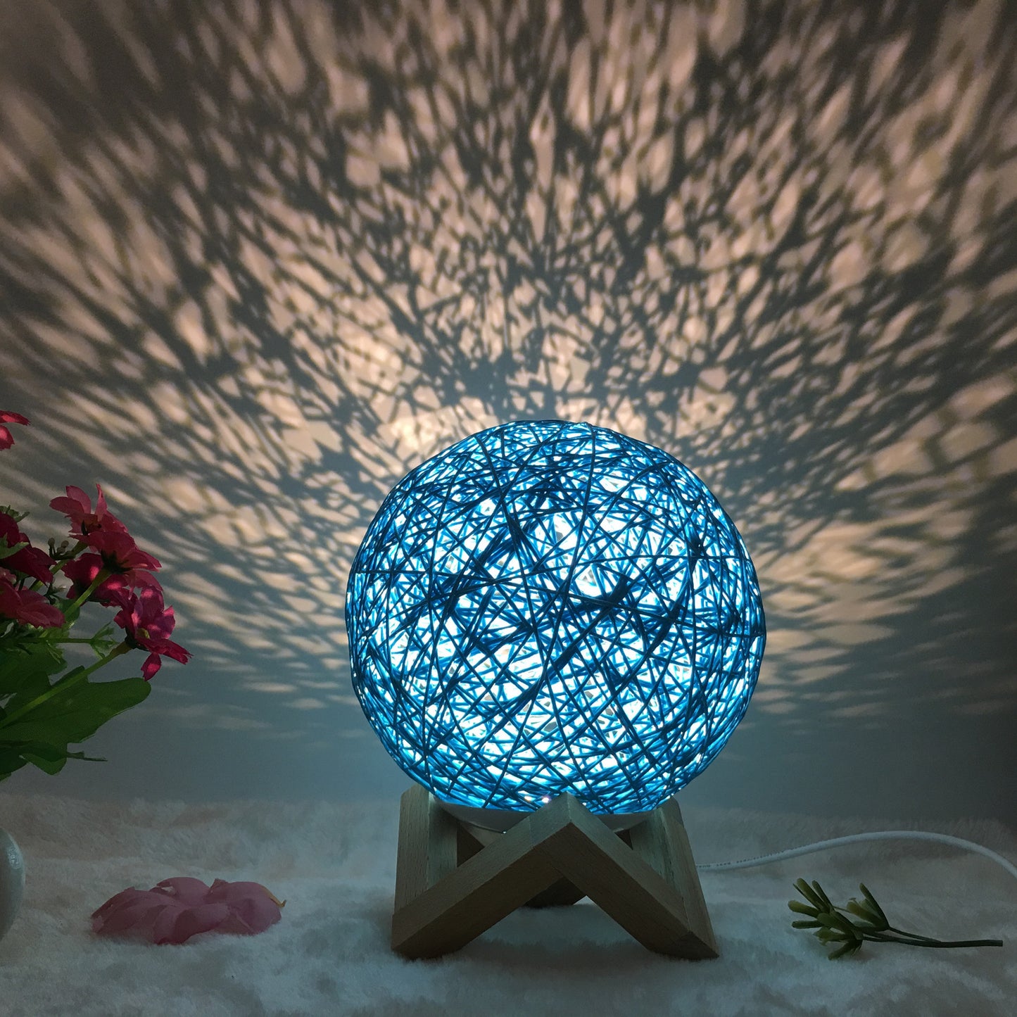 Creative Linen Table Lamp Rattan Ball Lamp