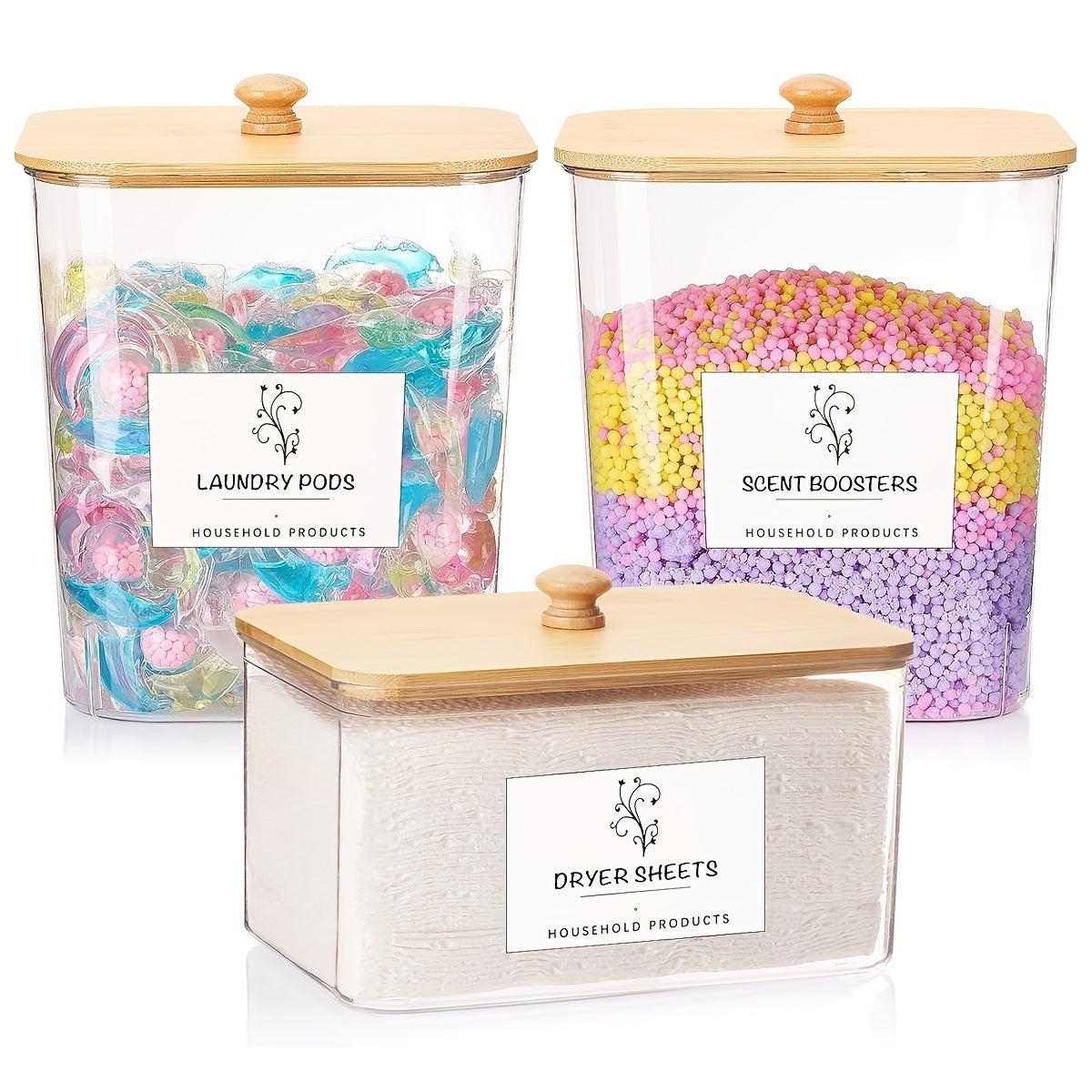 3-Pack Laundry Room Organization Storage Boxes