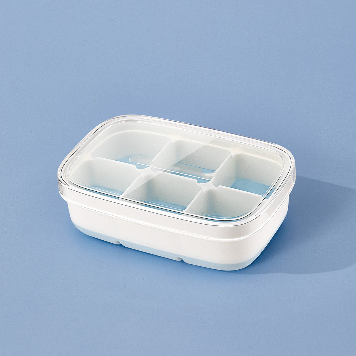 Silicone Ice Cube Mould With DIY Lid 6 Grid Soft Bottom Cube