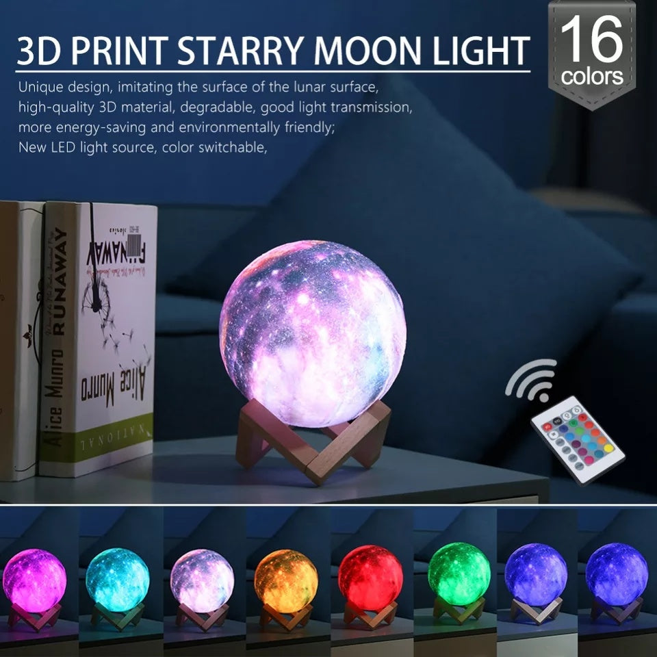 LED USB Star Galaxy Moon Lamp Stand Remote