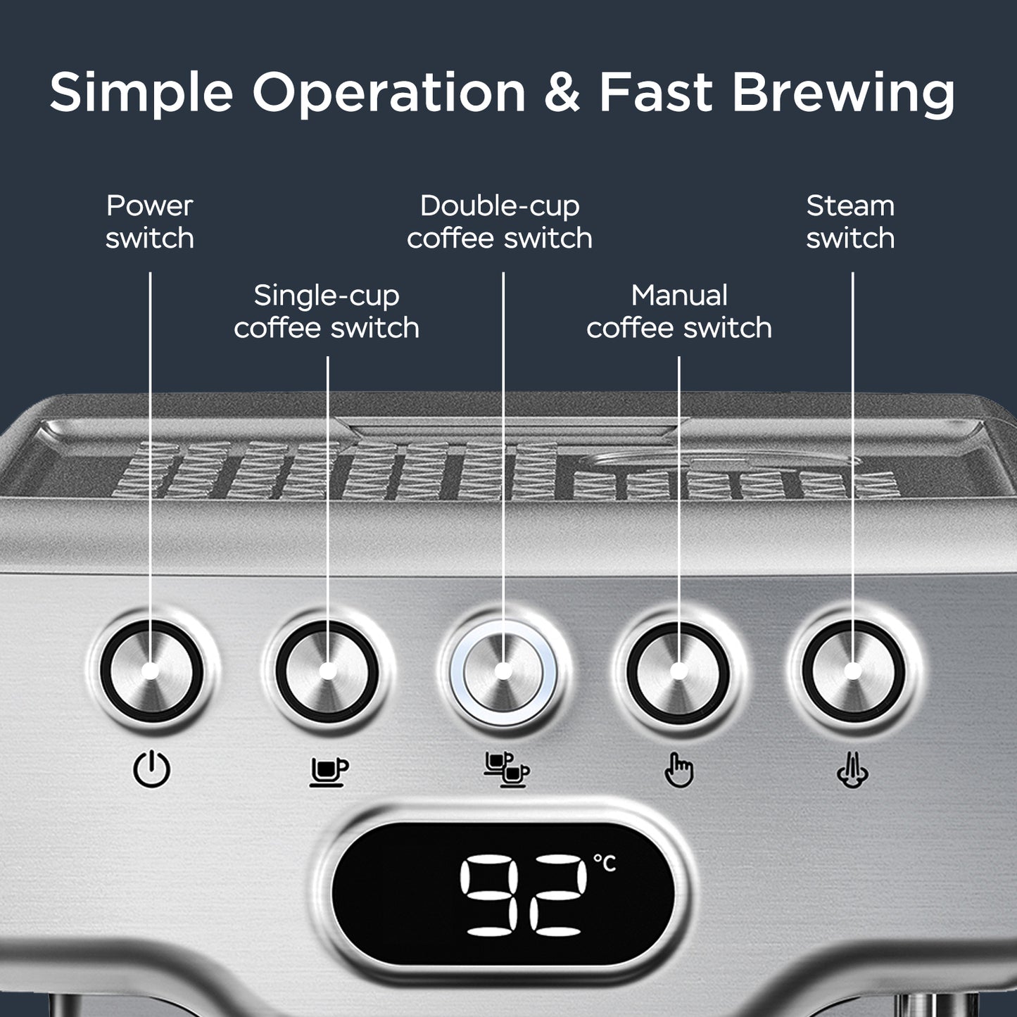 20 Bar Espresso Machine With Milk Frothier For Latte, Cappuccino