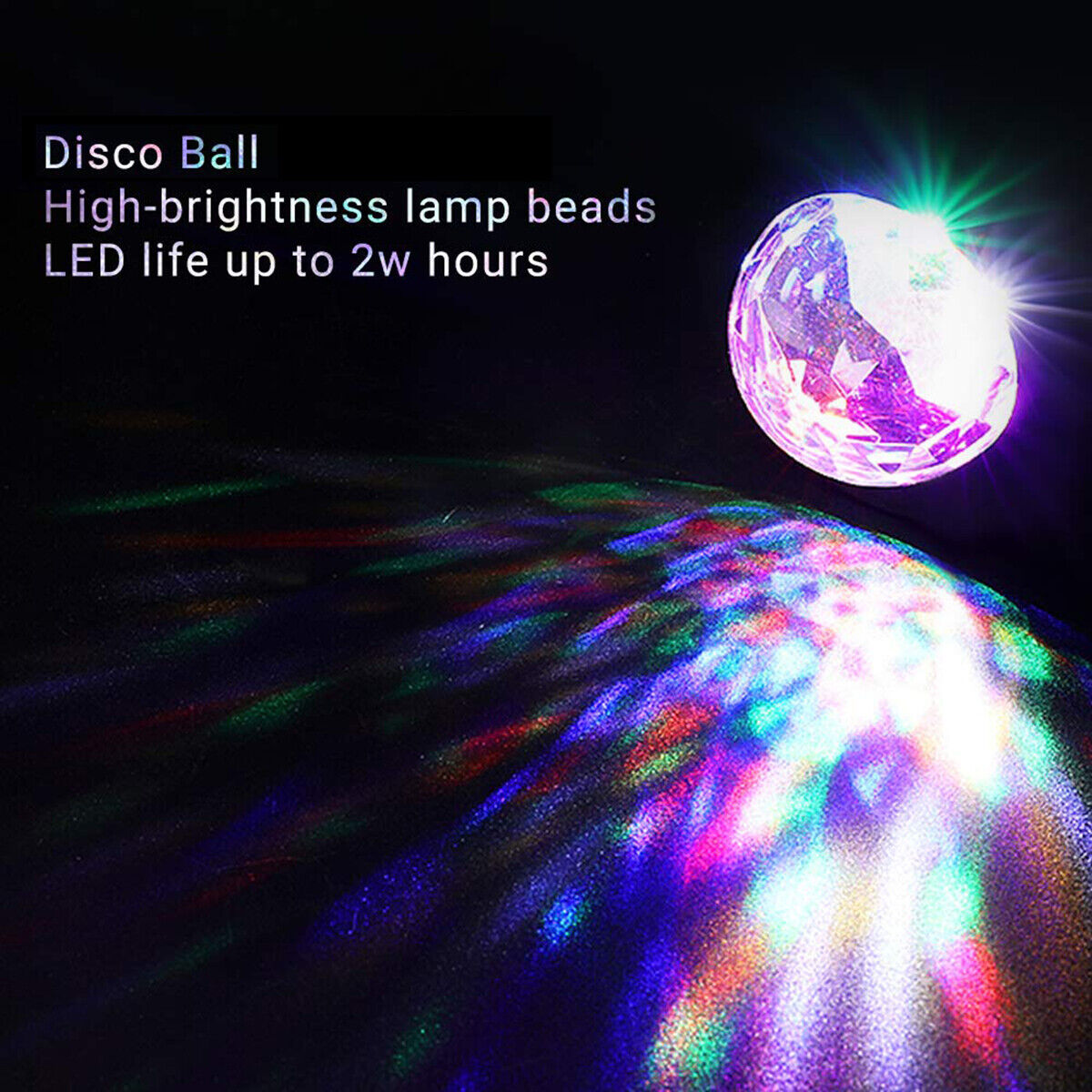 2x USB Mini Disco DJ Ball Car Party Atmospher Light Bar Colorful Sound Activated