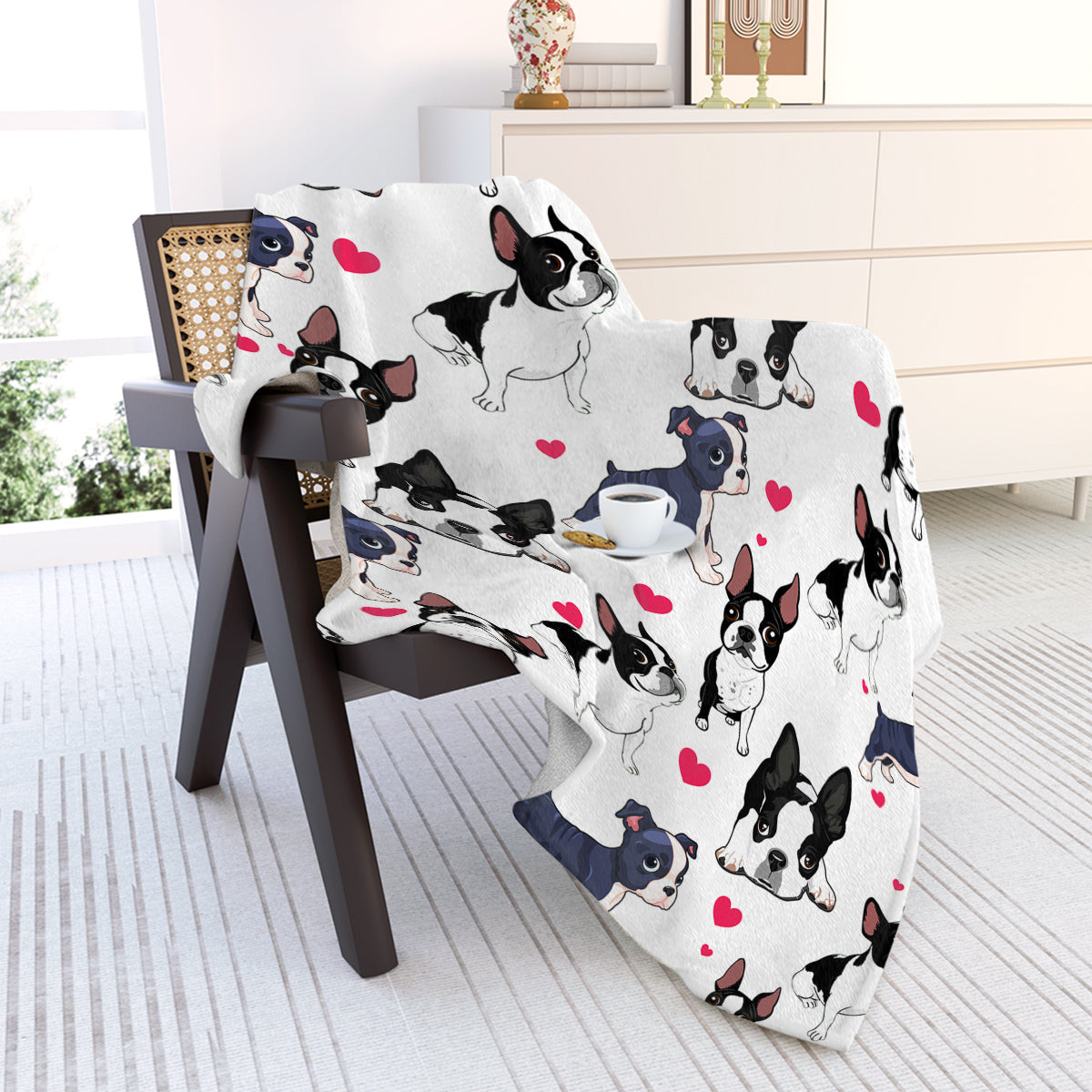 1pc Adorable Fleece Dog Blanket - Soft, Cozy Lightweight