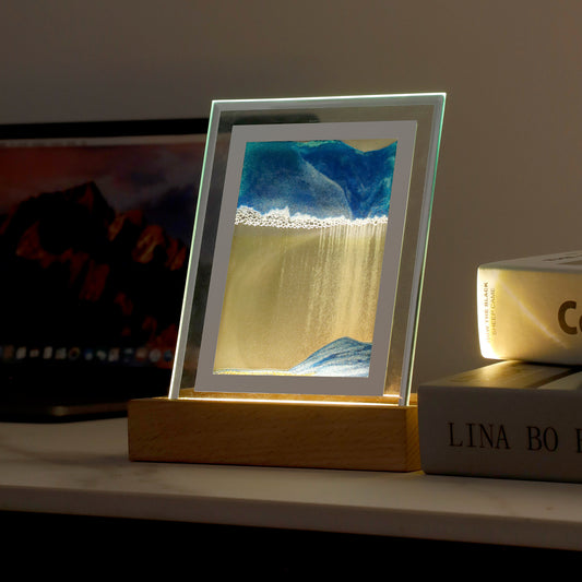Sandscape Light Moving Hourglass USB LED Desk Table Lamp