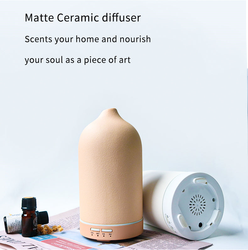 Air Humidifier Ceramic Aroma Diffuser 5 Colors 100ml Ultrasonic Essential Oil Diffuser