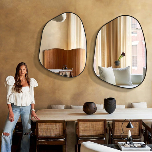 Wind Decorative Mirror Creative Wall-hanging Makeup Net Celebrity Bathroom