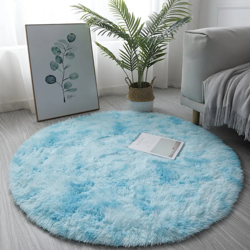 Super Soft Plush Round Rug Mat Fluffy White Carpets