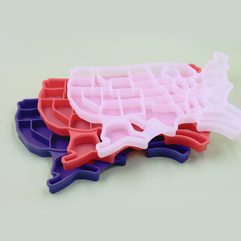 Creative Silicone American Map Ice Cube Tray Mold