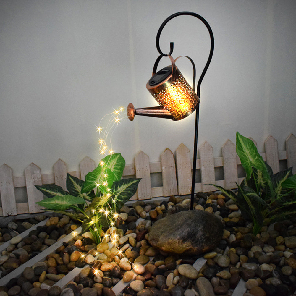 Enchanted Watering Can Outdoor Solar Ornament Lamp