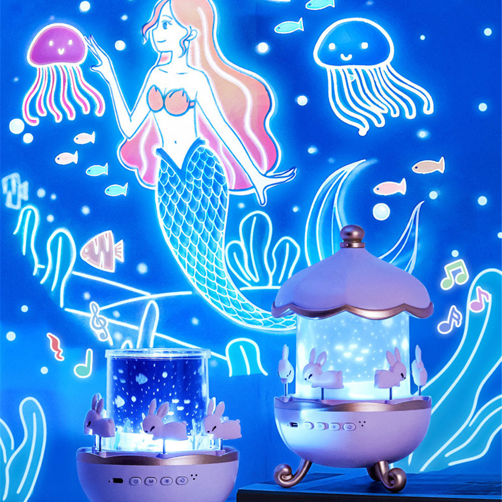 Night Light Projector Kids Nursery Children Room Space Rotation