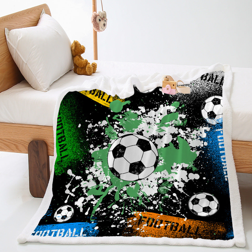 Basketball Sports Lambswool Crystal Velvet Double Layer Cover Blanket