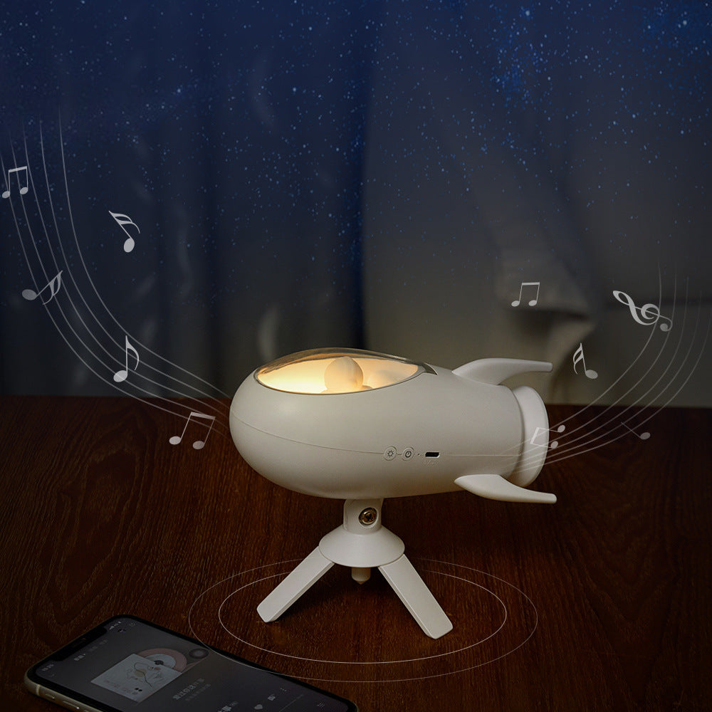 Creative Rocket Shape Bluetooth Speaker Bedroom Small Night Lamp