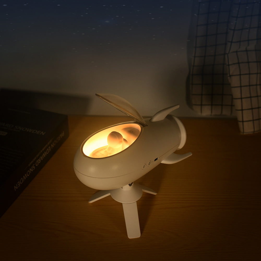 Creative Rocket Shape Bluetooth Speaker Bedroom Small Night Lamp