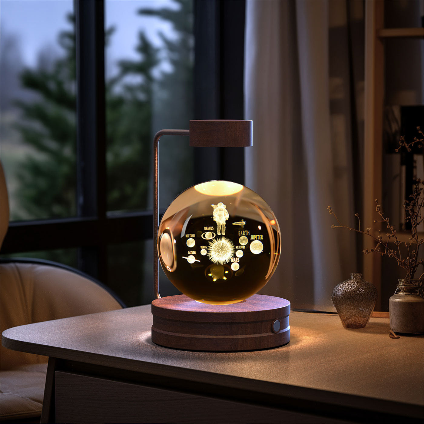 Crystal Ball Cosmic Dinosaur Indoor Night Light Lamp