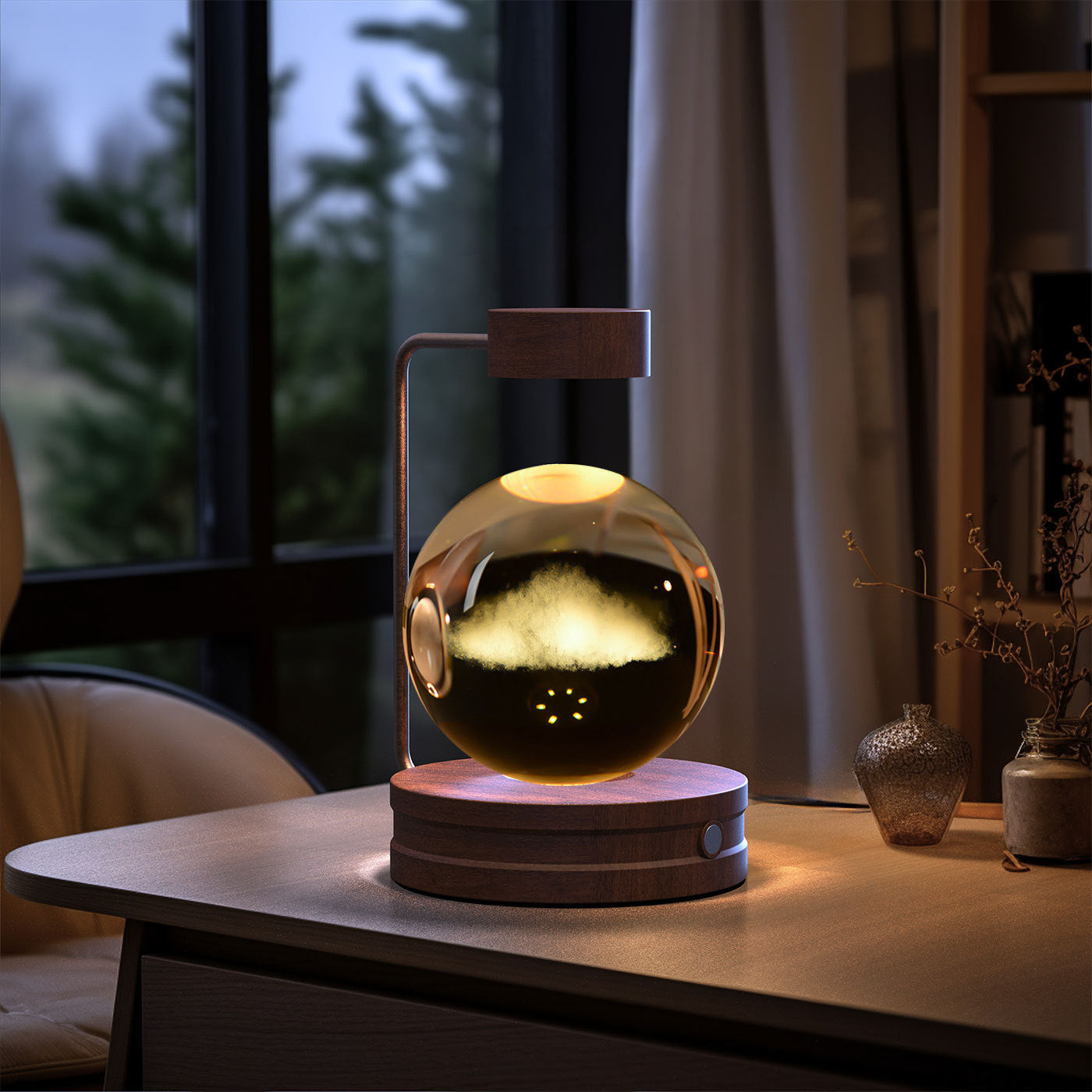 Crystal Ball Cosmic Dinosaur Indoor Night Light Lamp