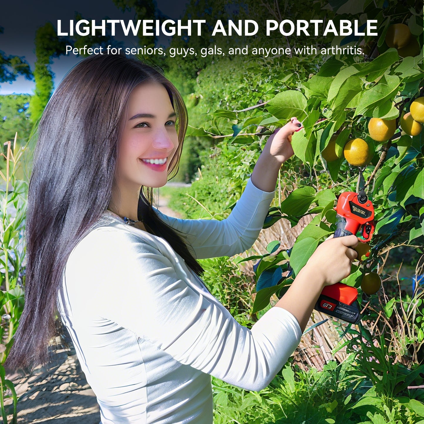 21V Cordless Electric Pruning Shears Tree Shrub Trimmer