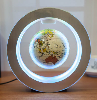 Round LED World Map Floating Globe Magnetic Levitation