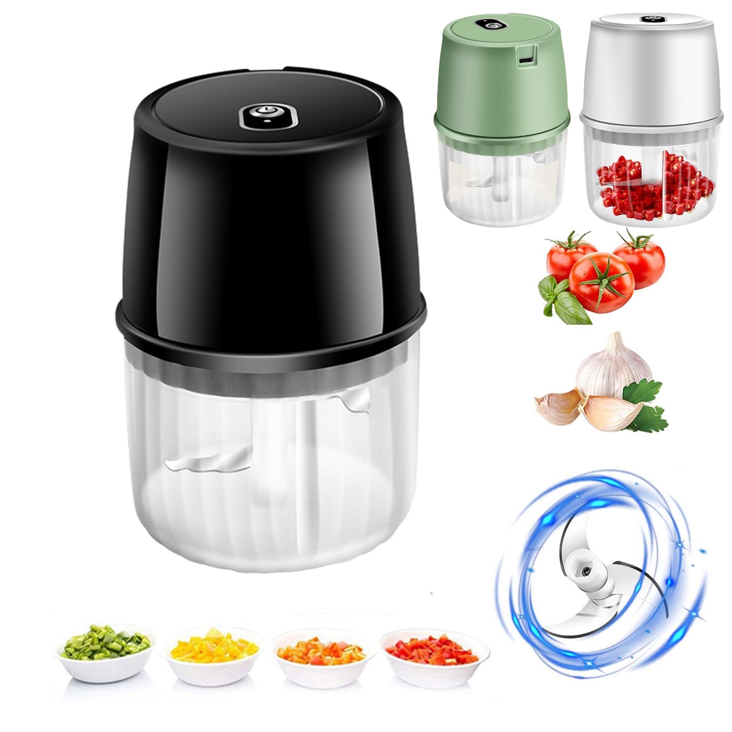 USB Rechargeable Electric Garlic Press Portable Food Chopper