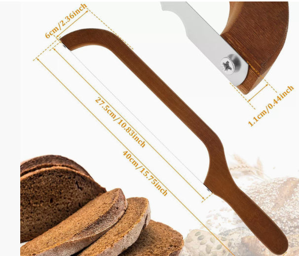 Wooden Bread Slicing Knife With Serrated Teeth