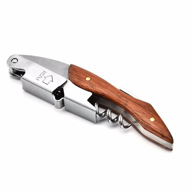 Wood Handle Professional Red Wine Opener Portable Screw Corkscrew