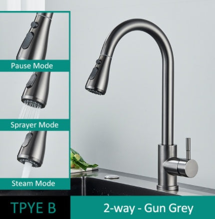 304 Stainless Steel Kitchen Pull-out Faucet