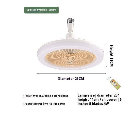 26cm Round Remote Control Ceiling Fan With LED Lamp