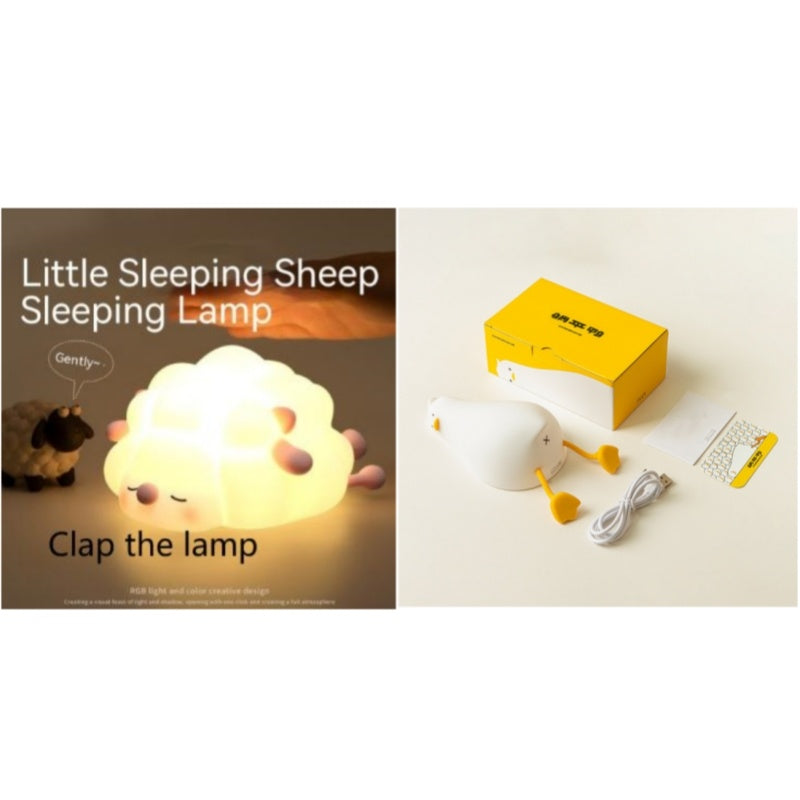 Cute Silicone Night Lights Sheep Cartoon Bedroom Lamp