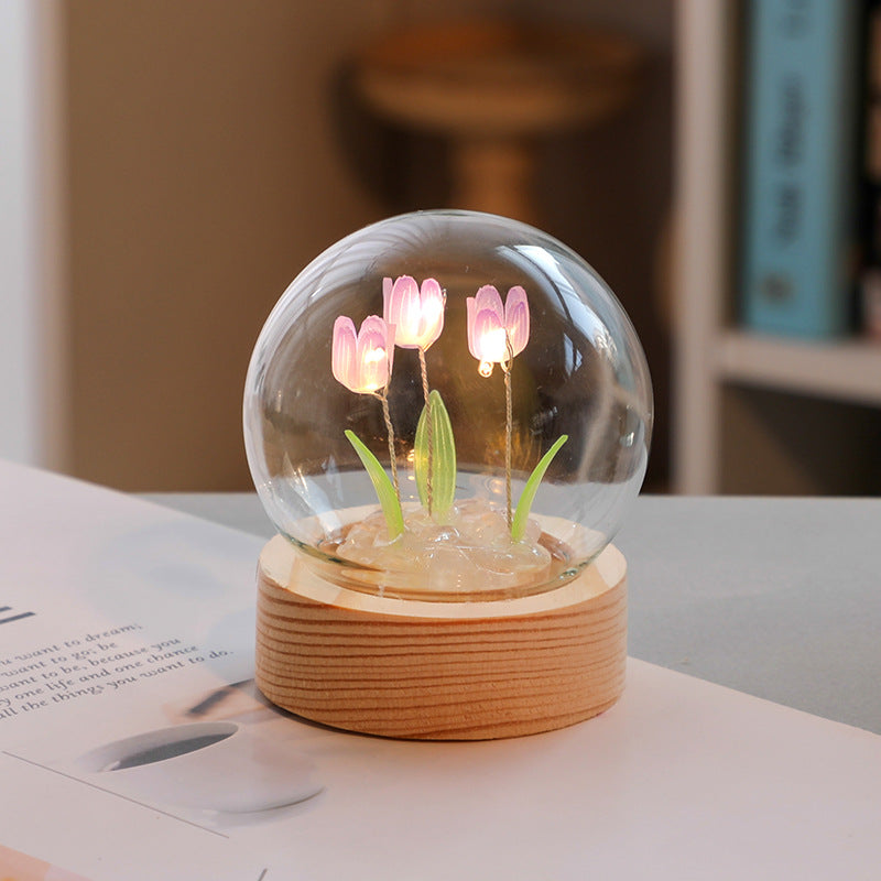 Artificial Tulip Flower Night Light Ornaments Lamp LED Night
