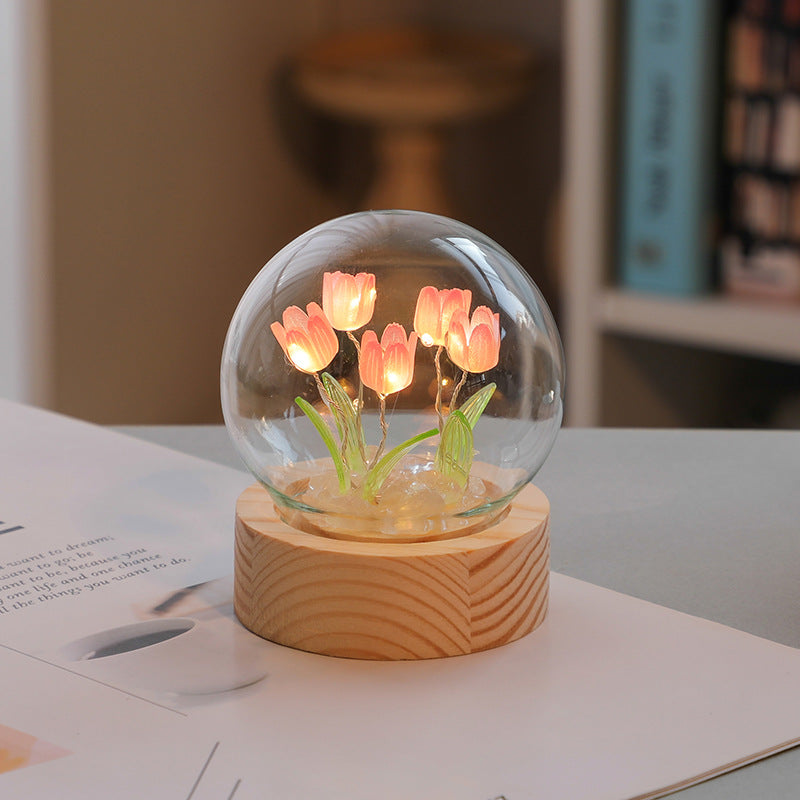 Artificial Tulip Flower Night Light Ornaments Lamp LED Night