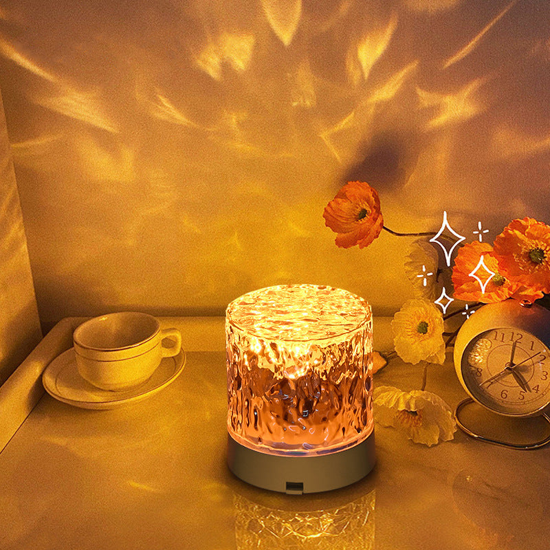 Crystal Lamp Water Ripple Projector Night Light Decoration Home