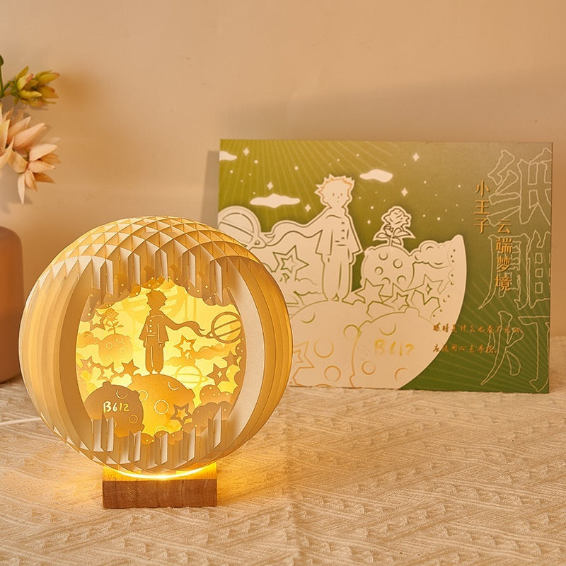 Paper Carving Creative Three-dimensional Small Night Lamp